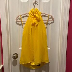 NWT New York & Co Eva Mendes Collection Golden Yellow Blouse Halter Top
